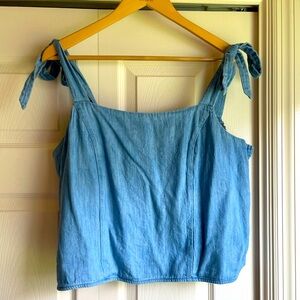 OLD NAVY Fitted Tie-Shoulder Cropped Jean Corset Cami Top
